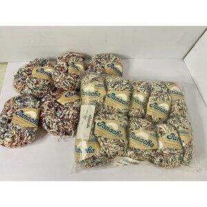 Brunswick Panache Yarn 15 Skein Cotton Blend Nautical White Red Blue Mix England